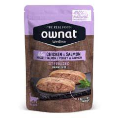 Ownat Wetline Cat Sterilized Chicken & Salmon (Beutel) 12 x 85 gr