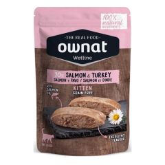 Ownat Wetline Cat Kitten Salmon & Turkey (Beutel) 12 x 85 gr