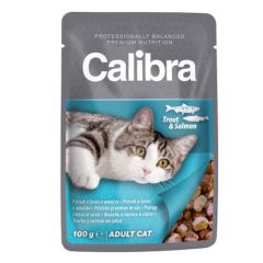 Calibra Cat Adult Forelle und Lachs in Soße (Päckchen) 24x100 gr