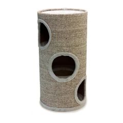 Katzenbaum beige mit Löchern 36x36x70 cm Arquivet