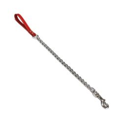 Leine Metall/Leder rot