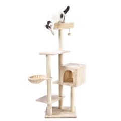 Kratzbaum Katzen Snow mit abnehmbarem Bett
