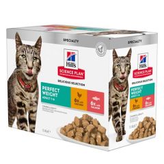 Hill's Science Plan Feline Perfect Weight Hähnchen & Lachs Multipack (Beutel)