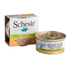 Schesir Katze Thunfisch und Fisch Blau - In Brühe gekocht (Dosen)