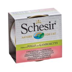 Schesir Katze Filet Hähnchen und GarneleninCaldo (Dosen)