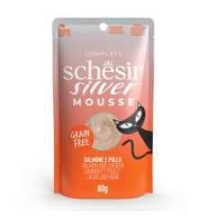 Schesir Gato Silver Mousse de Salmón con Pollo (Beutel)