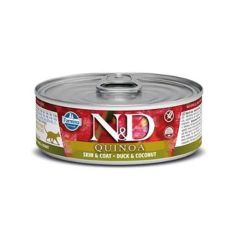 Farmina N&D Quinoa Neutered Ente Medium Maxi - Farmina N&D Cat Quinoa Skin Coat Duck (Dosen) 24 x 80 gr
