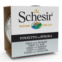 Schesir Katze Thunfisch mit Wolfsbarsch in Gelatine (Beutel) 85 gr x 14