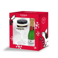 Yogupet Weihnachtsbox für Hunde #2 (Champagner + Glas + Trauben)