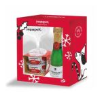 Yogupet-Weihnachtsbox für Hunde #1 (Champagner + Glas + 2 Yogupet Turrón)