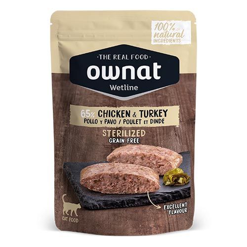 Ownat Wetline Cat Sterilized Chicken & Turkey(Beutel) 12 x 85 gr