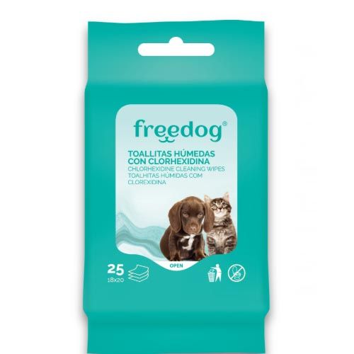 Freedog Toallitas Humedas Clorhexidina Grande 40Ud 28x18Cm
