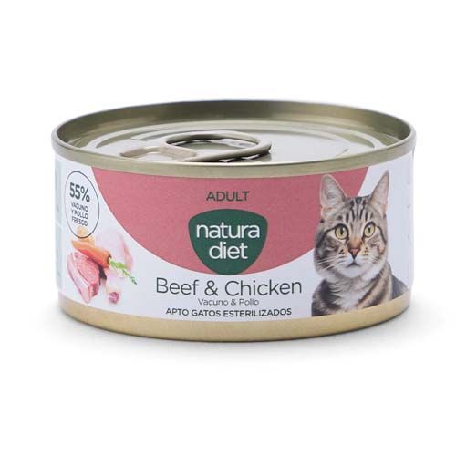 Natura Diet Cat Adult Beef & Chicken (Dosen) - 24 x 85 gr