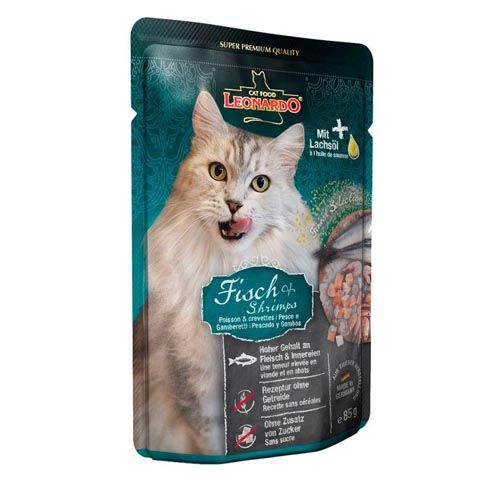 Leonardo Menu Fish & Shrimps (Päckhen) - 16 x 85 gr.