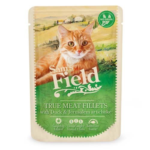 Sam's Field Cat Duck Fillets & Jerusalem Artichoke (Beutel) - 24 x 85 gr