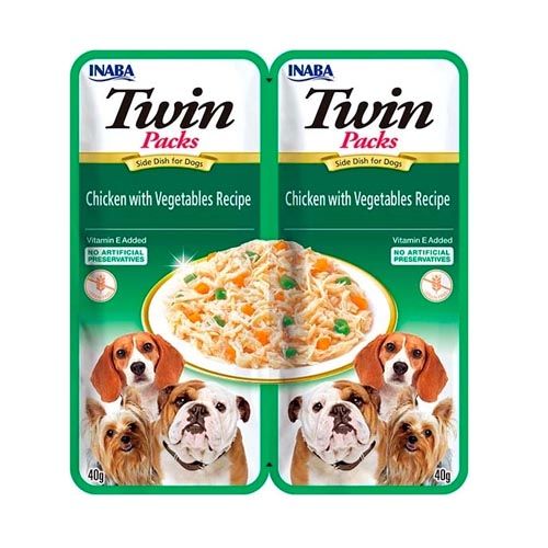 Churu Dog Twin Chicken & Vegetables in Chicken Broth - 12 x 80 gr (Lieferung 3 - 5 Tages)