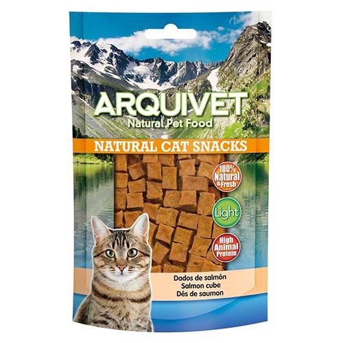 Snack Katzen - Lachscubes - 50 g Arquivet