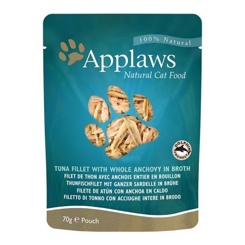 Applaws Cat  Beutel Thunfisch mit ganzen Anchovis (70 gr x 12)