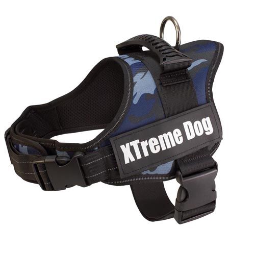 Geschirr Xtreme Hund Camouflage blau