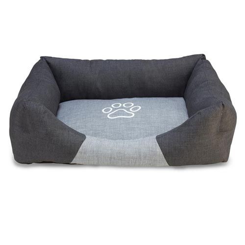 Bett Arquivet schwarz/grau mit Pfotenabdruck