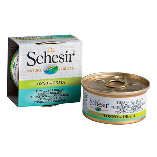 Schesir Katze Thunfisch und Meerbrasse - In Brühe gekocht (Dosen)