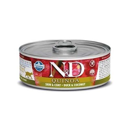 Farmina N&D Quinoa Neutered Ente Medium Maxi - Farmina N&D Cat Quinoa Skin Coat Duck (Dosen) 24 x 80 gr