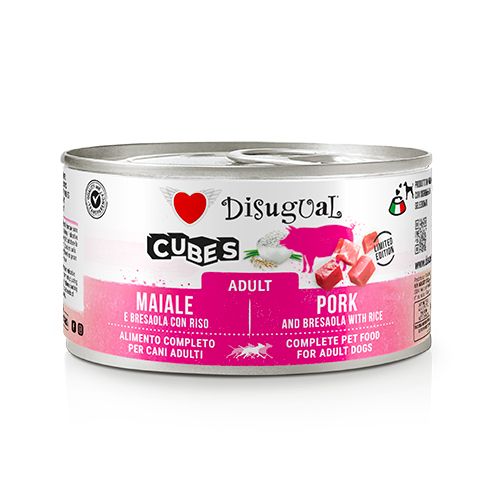 Disugual Dog Cubes Adult Pork & Rice - 12 x 85 gr