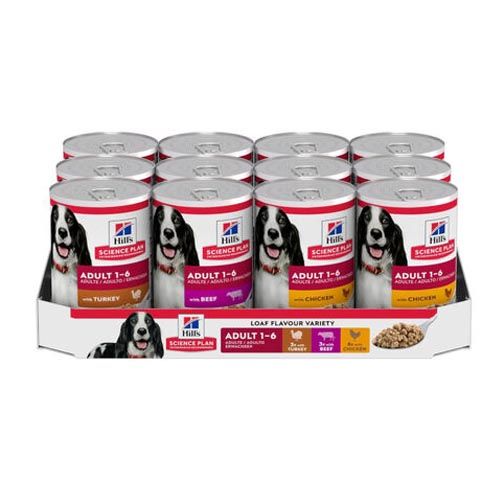 Hill's Canine Adult Multipack Chicken, Turkey & Beef (Dosen) - 12 x 370 gr